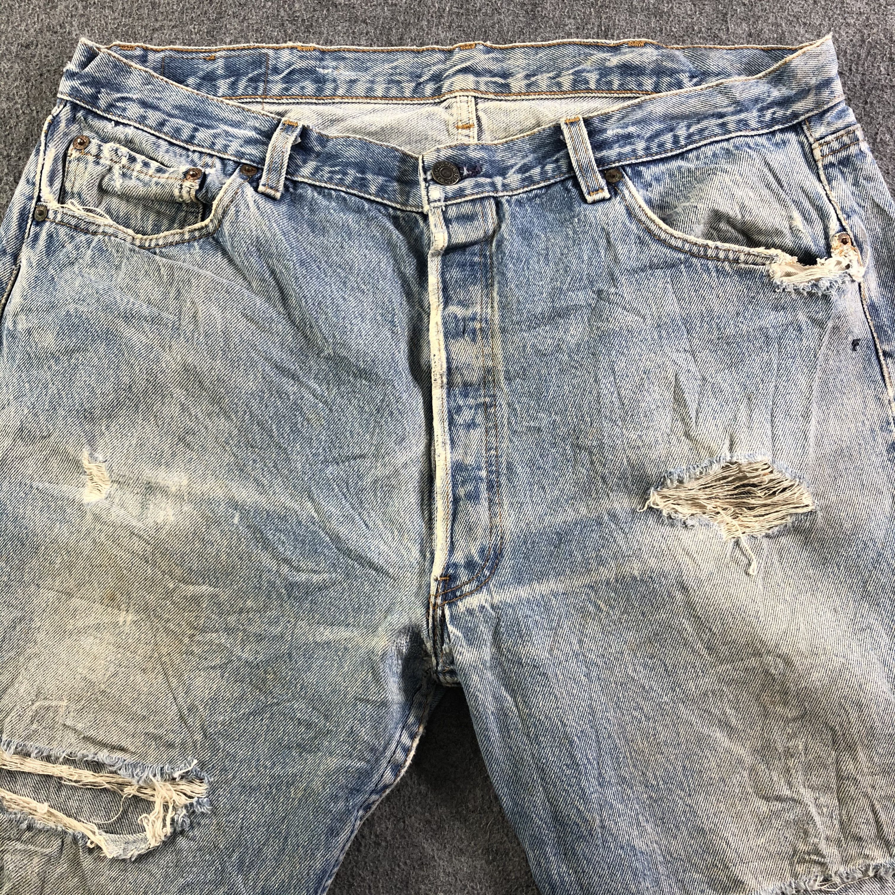 Levi's Vintage Blue Wash Levis 501 Jeans-J3566 Size US 37 - 3 Thumbnail