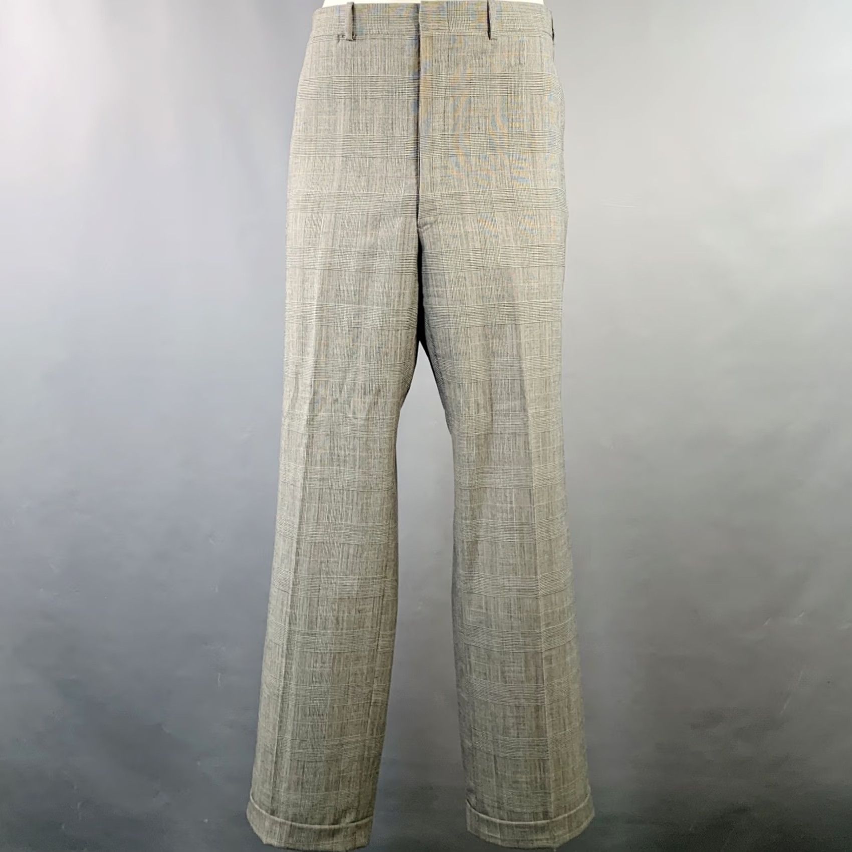 Vintage O'CONNELL'S Size 42 Long Black White Plaid Wool Notch Lapel Suit Mens Jacket Pants Black White Houndstooth Wool Notch Lapel 42L 36 Waist Inseam 31 Size 42R - 5 Thumbnail