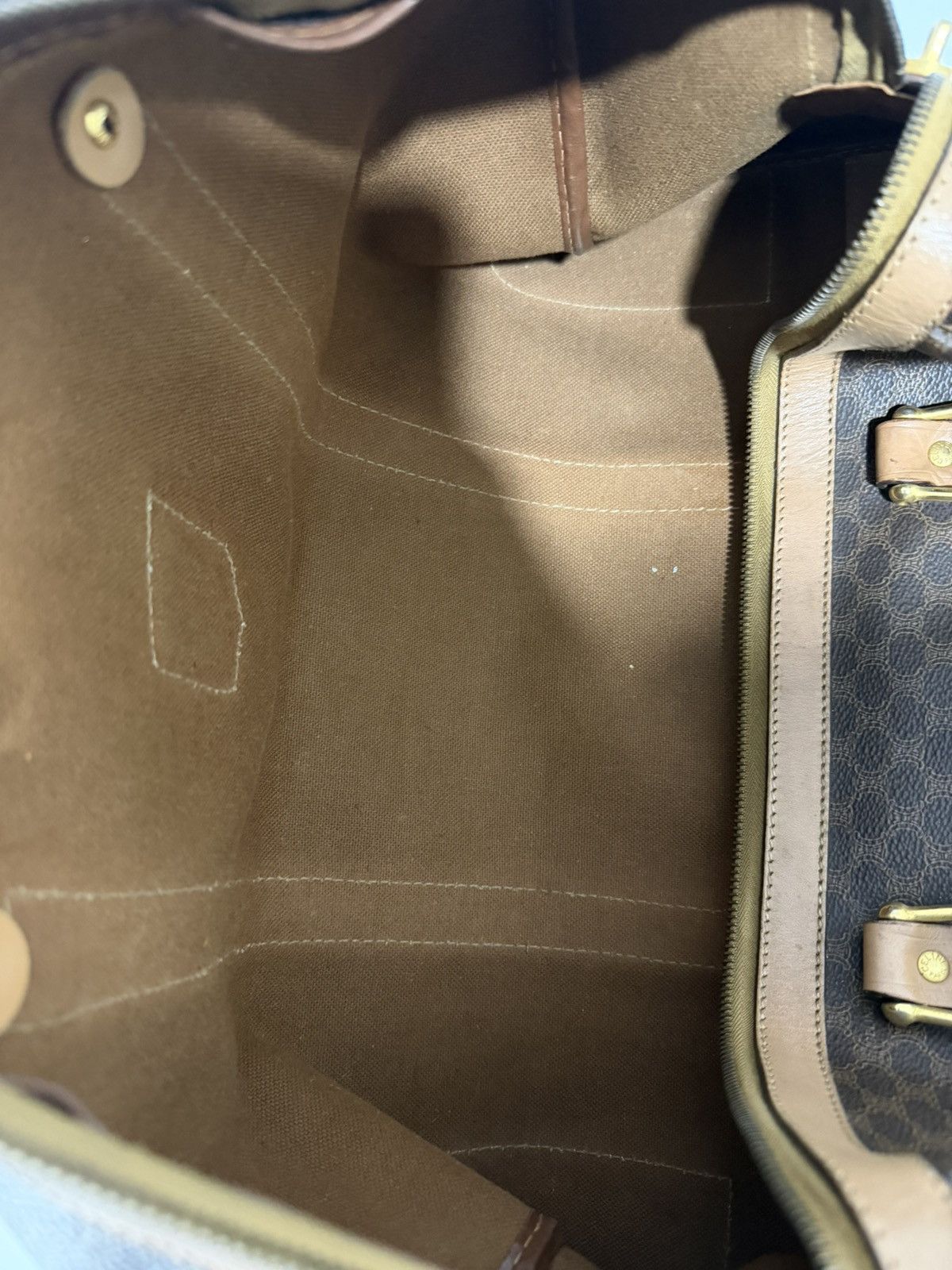 Celine Celine Brown Triomphe Coated Canvas Large Voyage Duffle Bag Size ONE SIZE - 8 Thumbnail