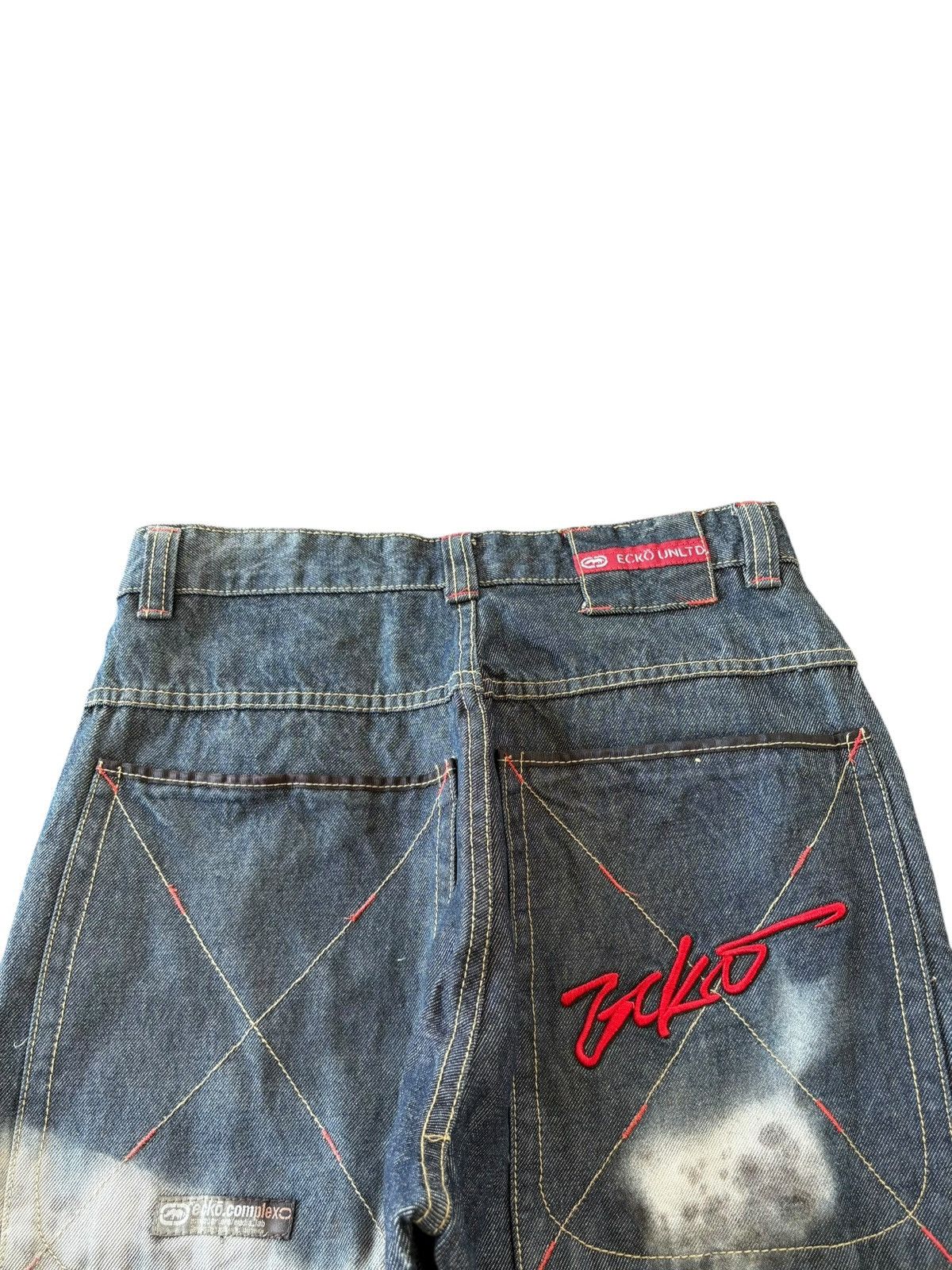 Ecko Unltd. Y2K Ecko Cargo Style Wide Leg Skate Denim Pants Size US 30 / EU 46 - 8 Thumbnail