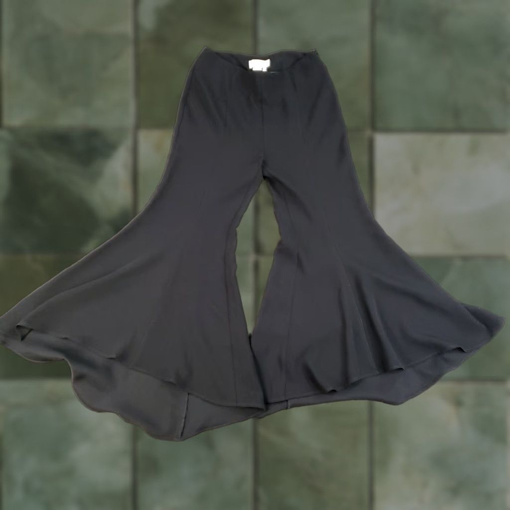 Anthropologie VINTAGE Anthropologie Zinnia High Rise Tulip Hem Pants Womens 4 Black Boho Dress Pants Flared Regular Mens? Size 27" / US 4 / IT 40 - 1 Thumbnail