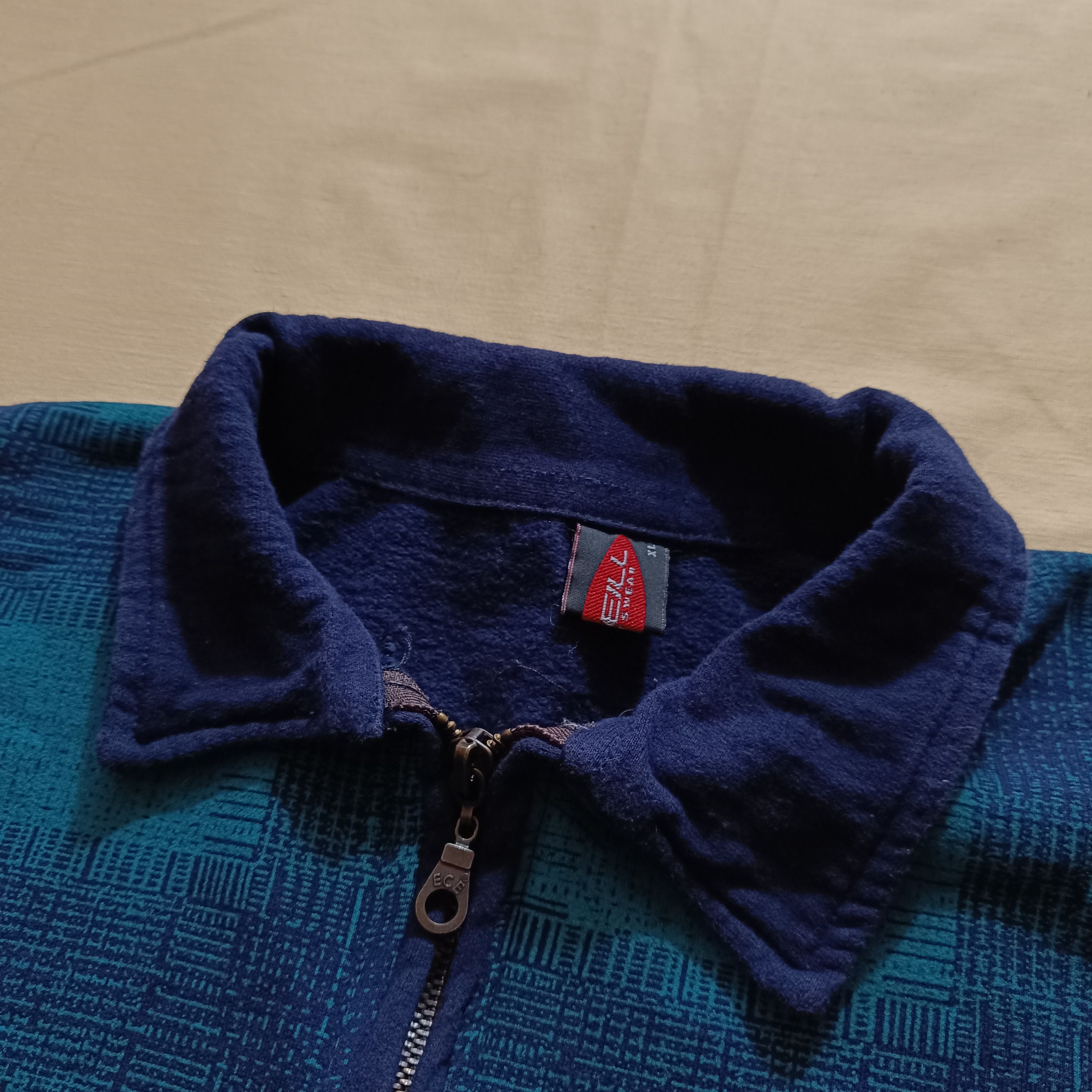 O'Neill Vintage 80s 90s O'neill Plaid Quarterzip Petrol Blue XL Size US XL / EU 56 / 4 - 13 Thumbnail