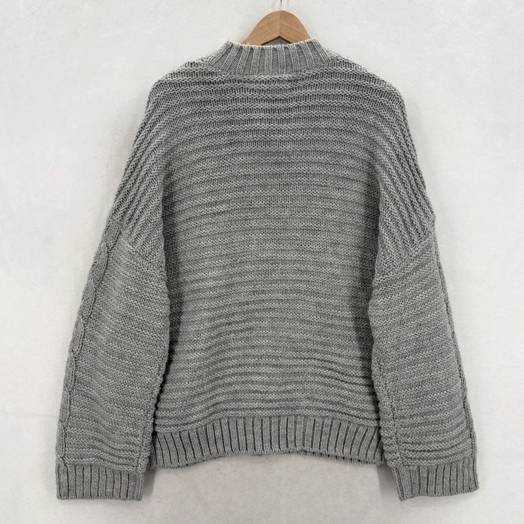 Loft LOFT Womens XXL Gray Cable-Knit Crew-Neck Pullover Sweater, Heavyweight, Regular, Knit, NWT Size XXL / US 16-18 / IT 52-54 - 7 Thumbnail