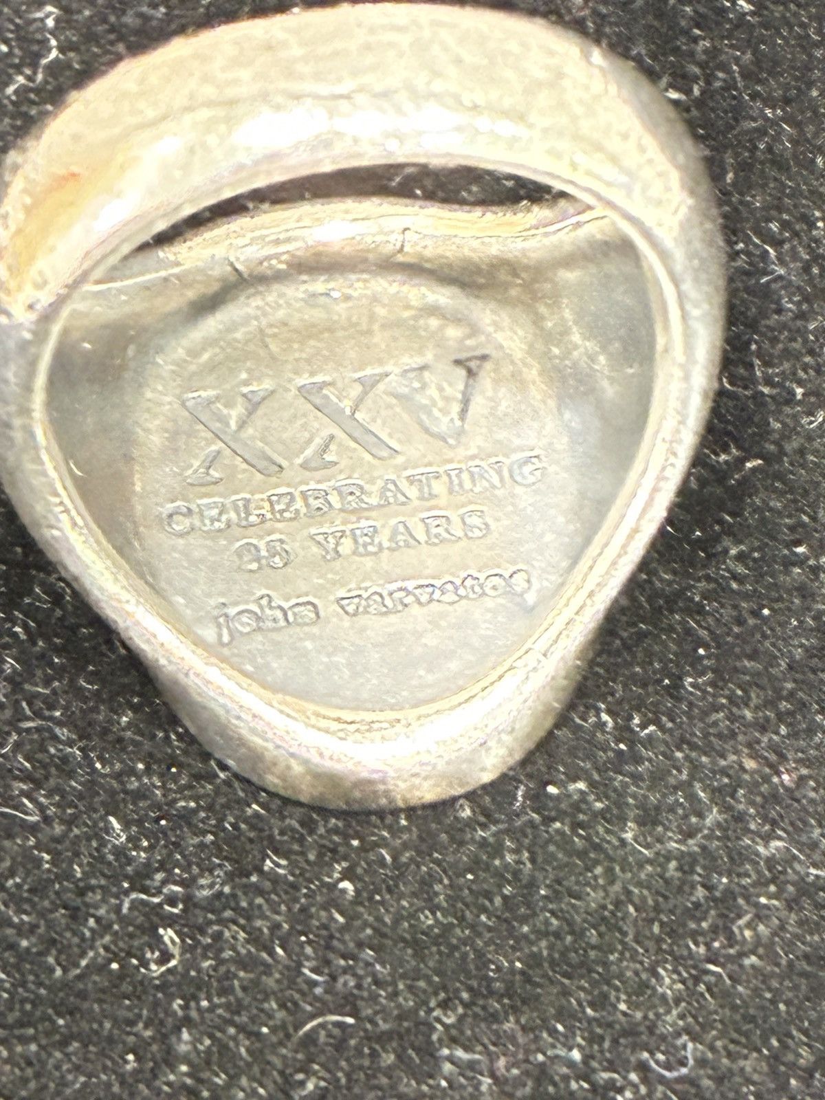 John Varvatos 25 Anniversary Sterling Silver Ring with diamonds Size ONE SIZE - 9 Thumbnail