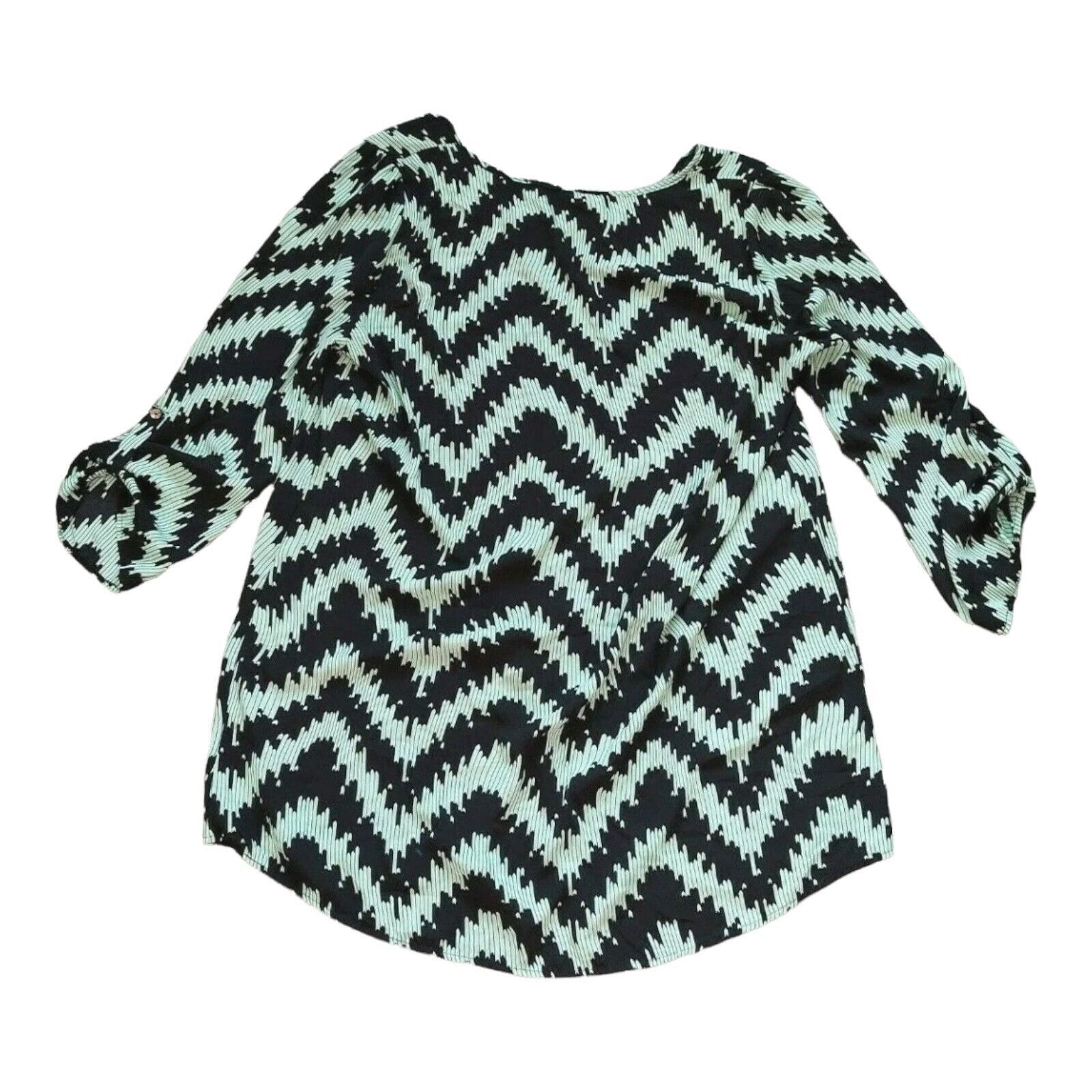 Other Auditions 3XL Top Polyester Black and Teal Chevron Size 3XL / US 20-22 - 2 Thumbnail