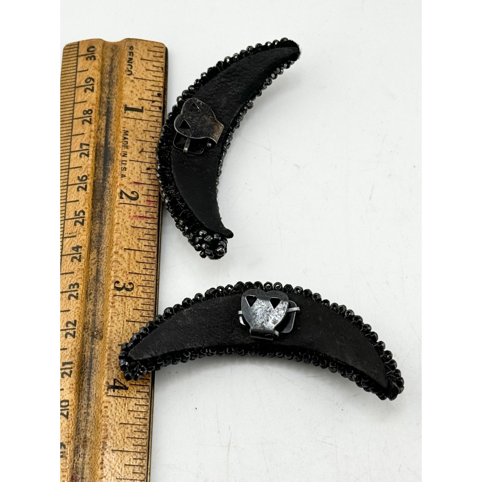 Vintage Vintage black beaded shoe clips Size ONE SIZE - 4 Thumbnail