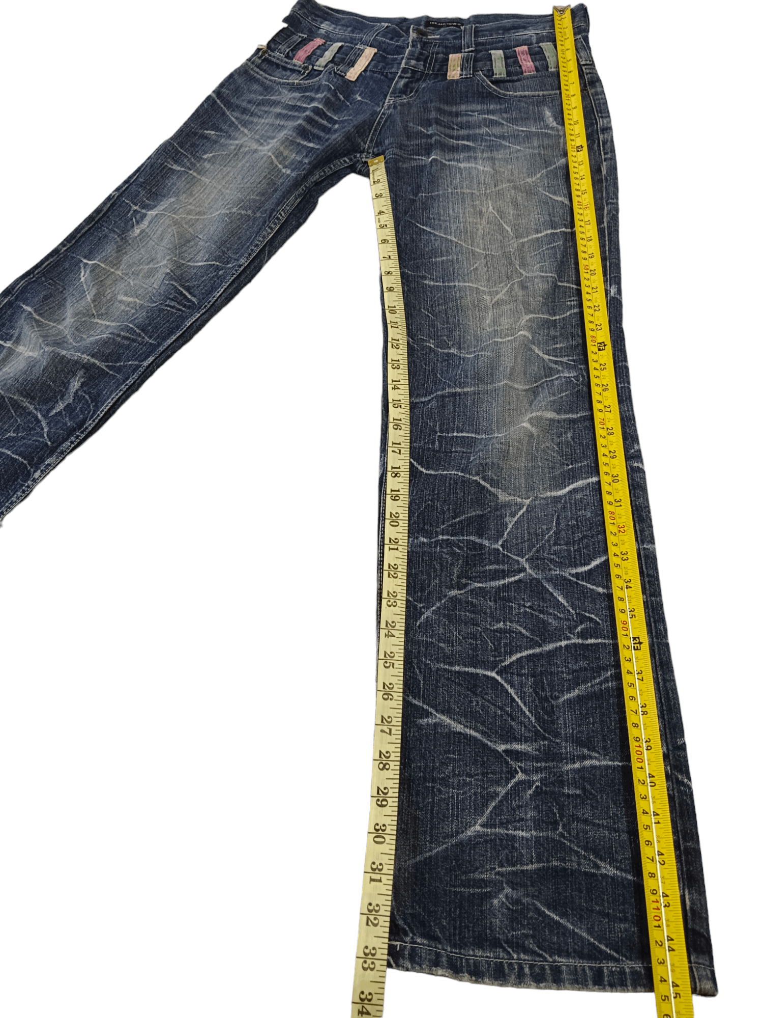 Japanese Brand Nylaus Double Waist Distressed Denim Size US 32 / EU 48 - 7 Thumbnail