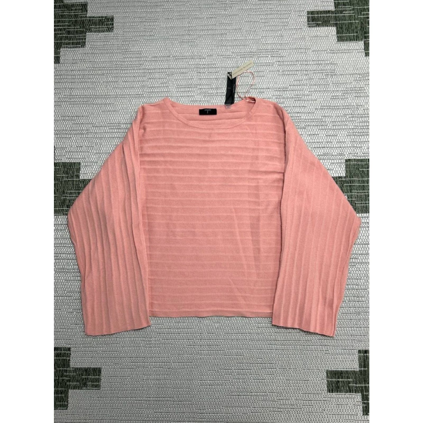 Vintage Tahari Sweater Womens Medium Pink Viscose Blend KnIT Boat Neck Casual Pullover Knit Dolman Sleeve Long Sleeve Size M / US 6-8 / IT 42-44 - 2 Thumbnail