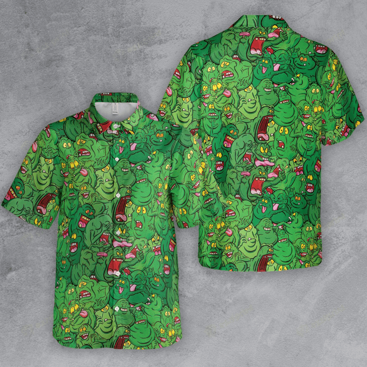 Designer × The Unbranded Brand Slimer Ghostbusters Button Down Shirt – 80s Movie Shirt Size US M / EU 48-50 / 2 - 4 Thumbnail