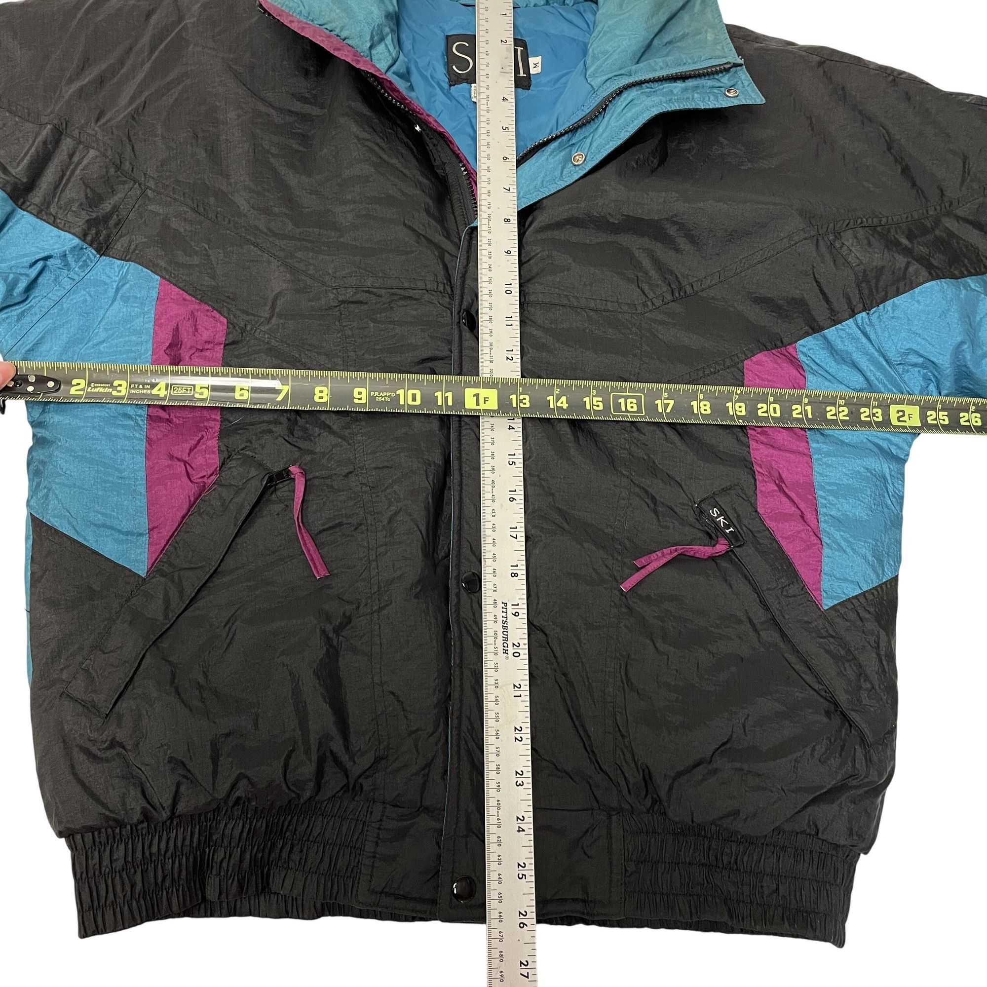 Other Vtg Thermoloft Black Blue COLOR BLOCK Nylon Puffer Jacket Size US M / EU 48-50 / 2 - 9 Thumbnail