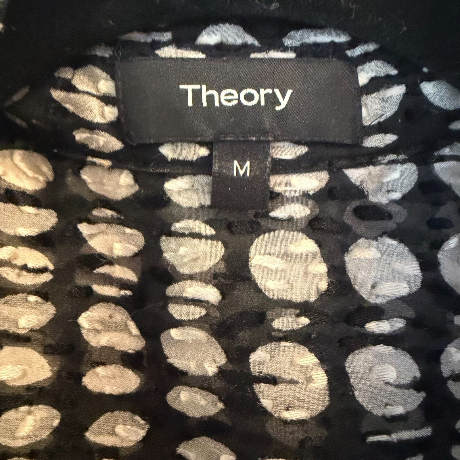 Theory Theory Sheer Silk Clip Jacquard Polka Dot Blouse Shirt M Size M / US 6-8 / IT 42-44 - 2 Thumbnail