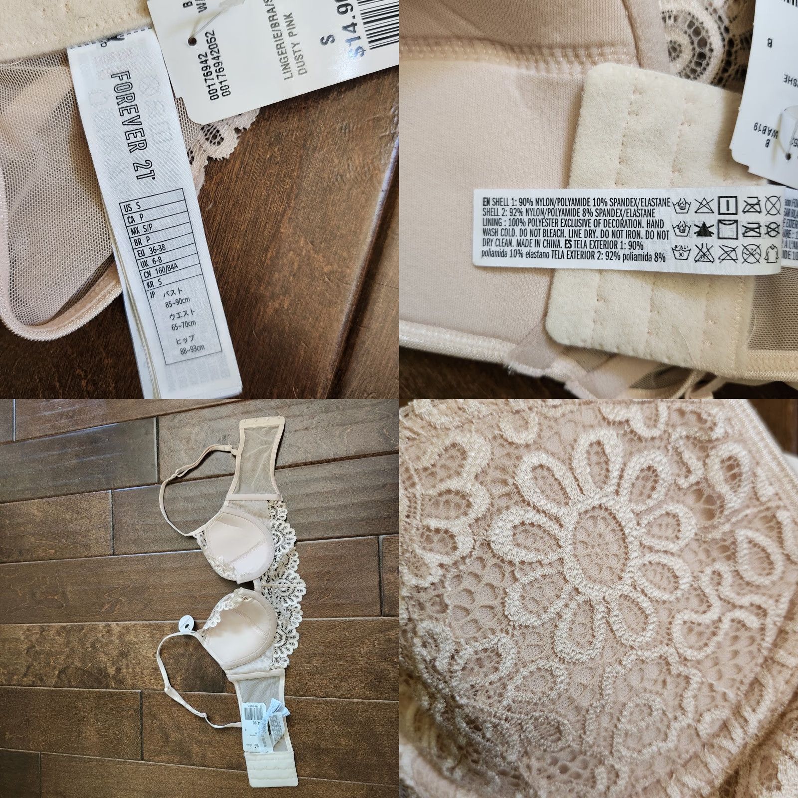 Forever 21 Forever 21 Bra - Bralette - Dusty Pink - S - NWT - Women - Nylon Spandex - Solid - Lightweight Lingerie Size ONE SIZE - 9 Thumbnail