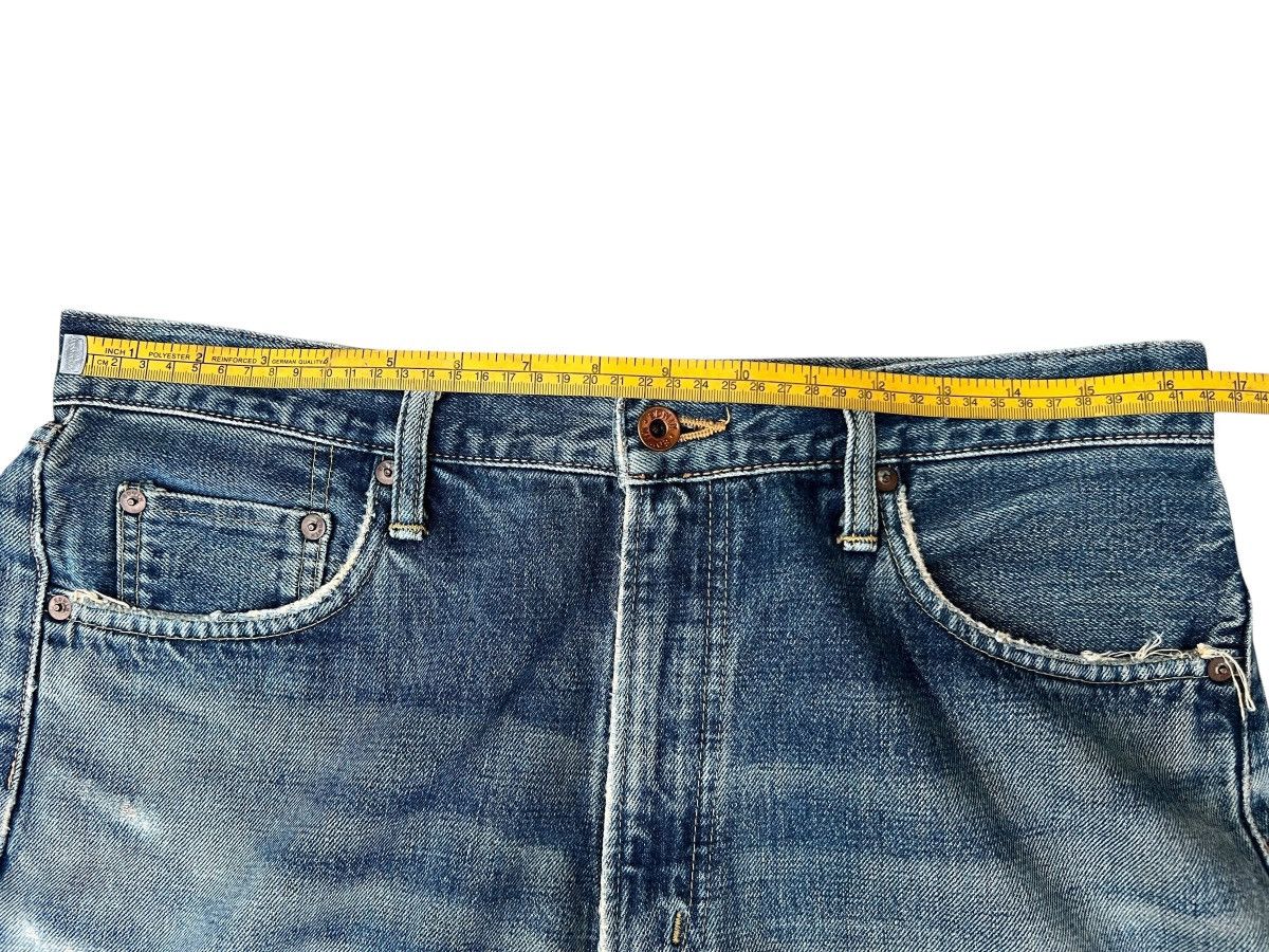 Edwin Edwin 505 Selvedge Mudwash Distressed Short Denim Jeans Size US 33 - 10 Thumbnail