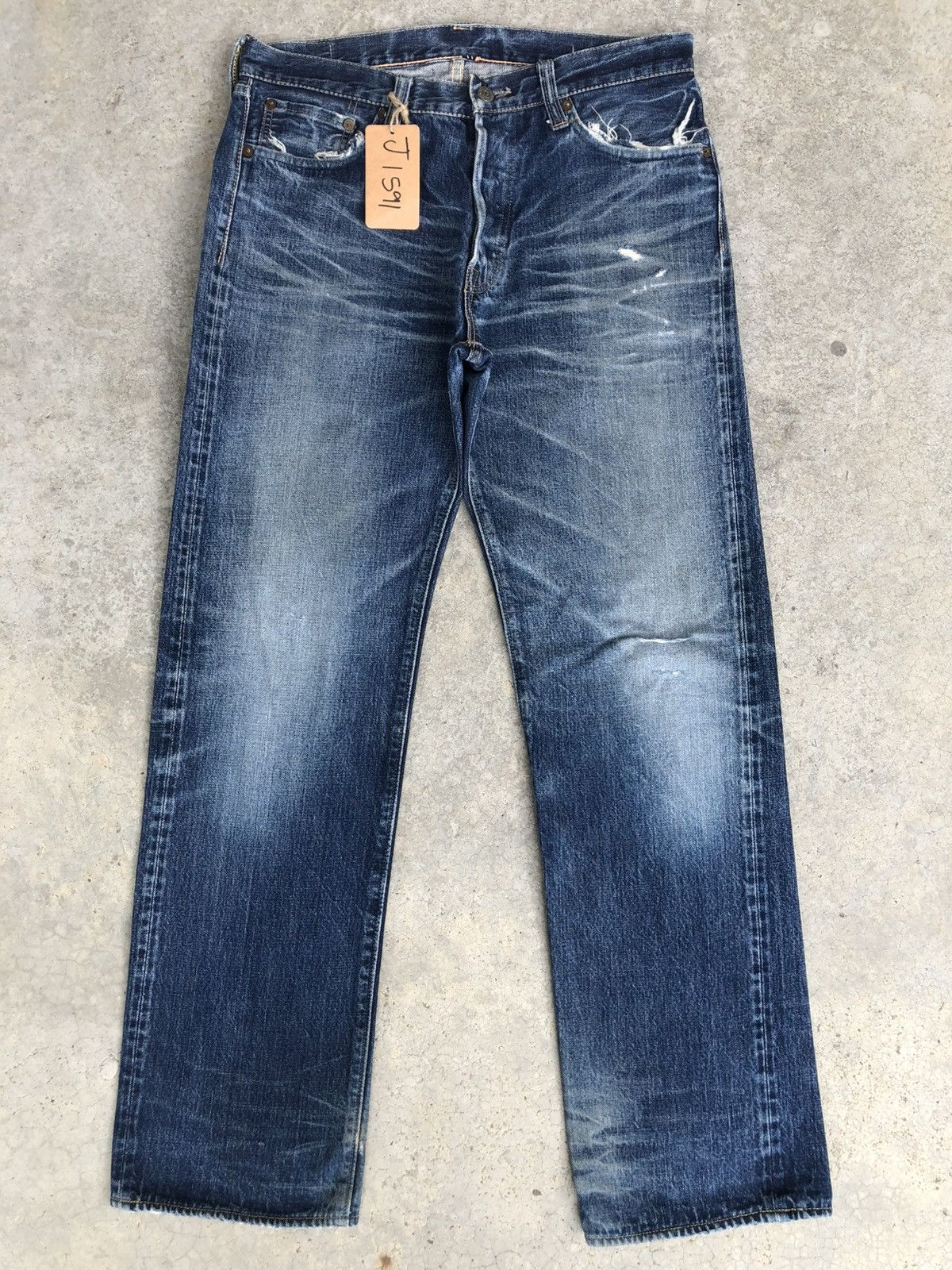 Sugar Cane Vintage Sugarcane 901 Star Distressed Jeans Selvedge Denim Size US 32 / EU 48 - 1 Thumbnail