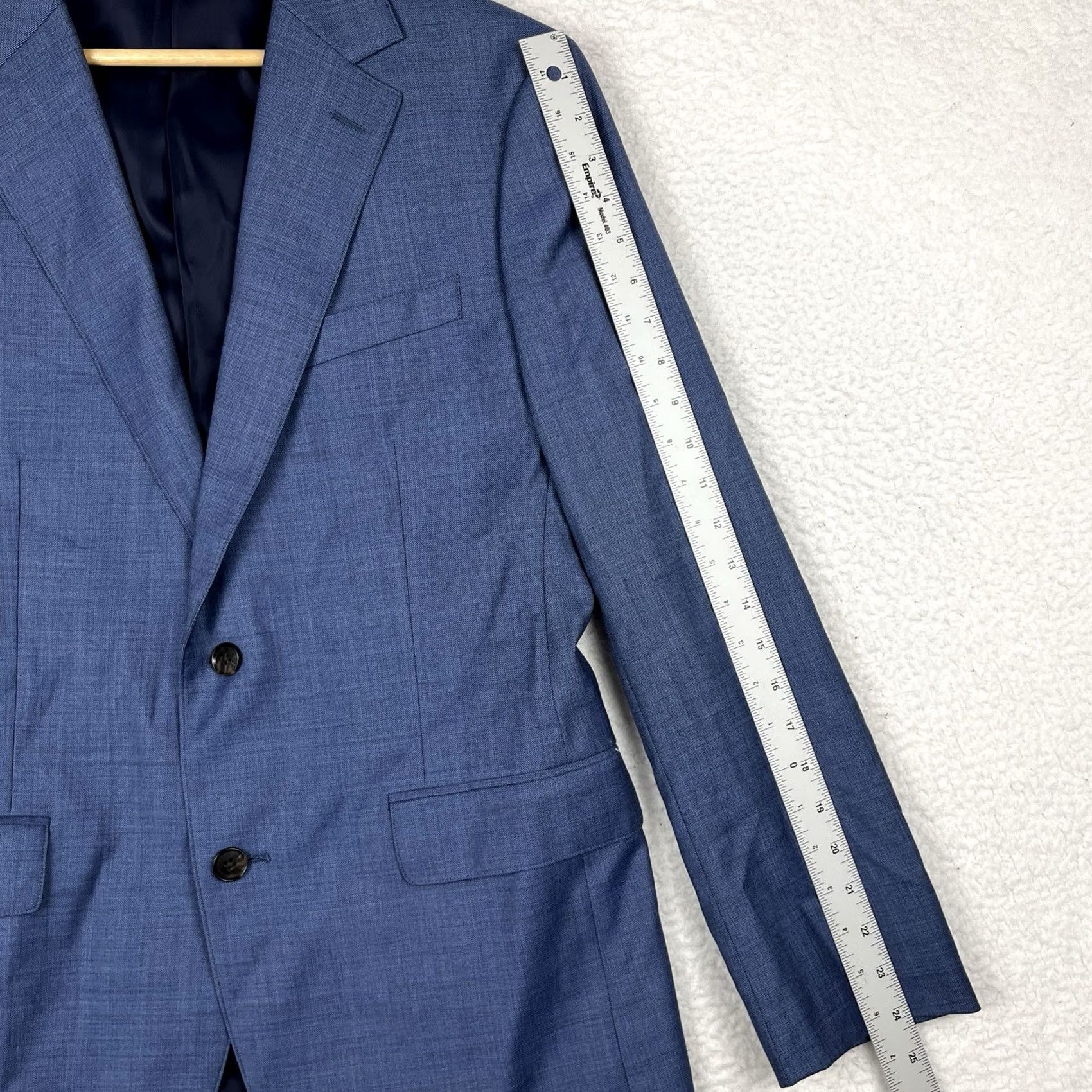 Bonobos Bonobos Suit 40R Blue Wool Italy Mens Jacket Pants 2 Piece Slim Fit Notch Lapel 2 Button Double Vent Regular Style: Suit Separate Size 40R - 6 Thumbnail