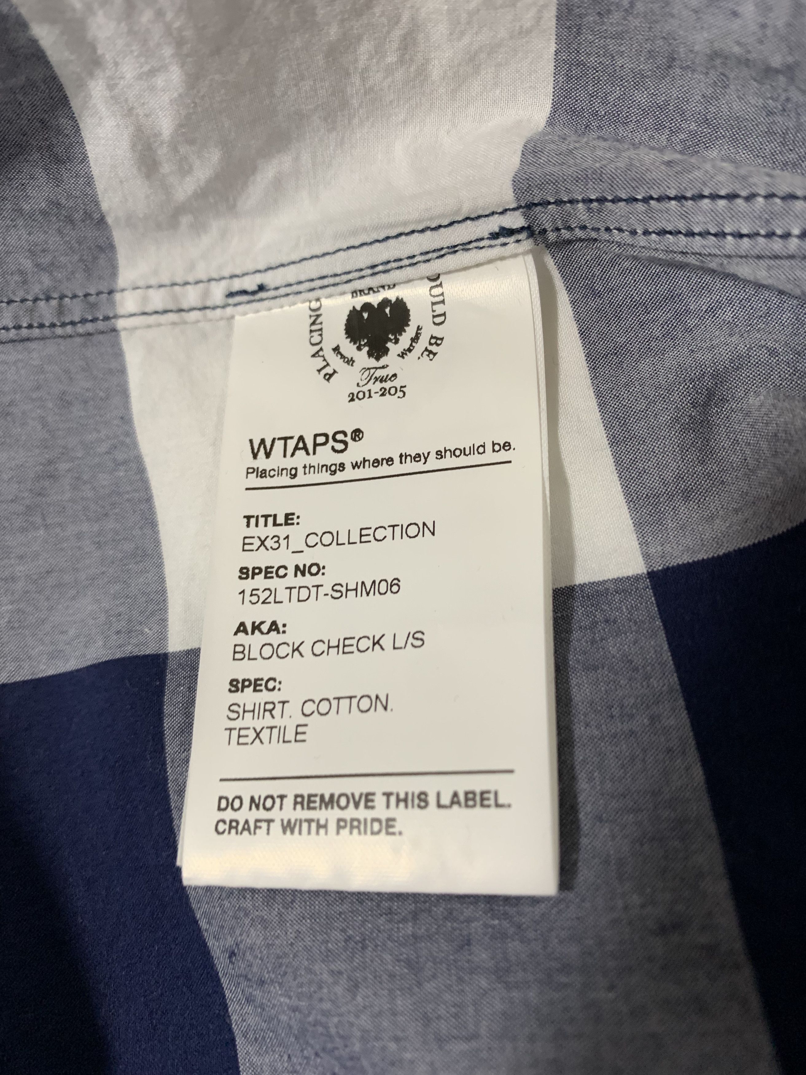 Wtaps FW15 Blue Gingham Shirt Size US M / EU 48-50 / 2 - 5 Thumbnail