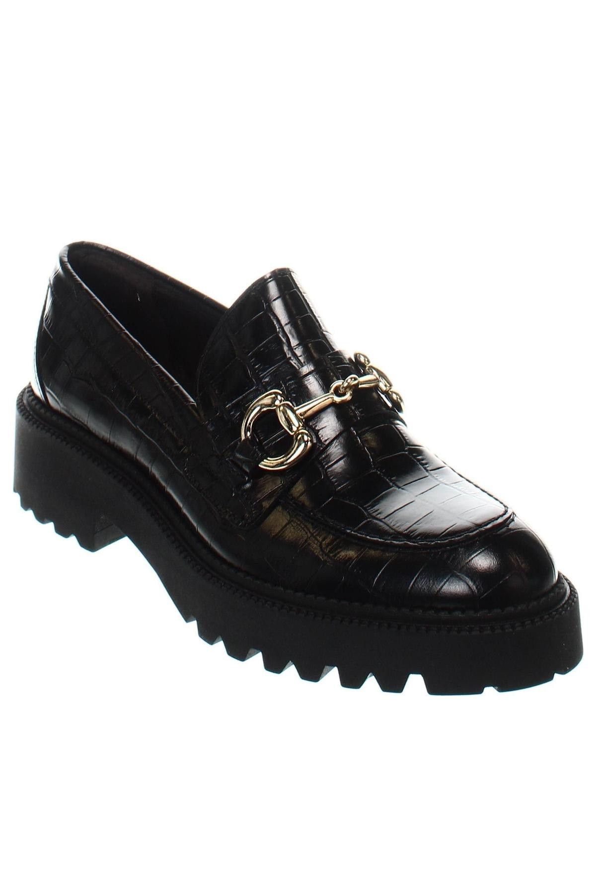 Billi Bi Black Leather Loafer Flats Size US 7 / IT 37 - 2 Thumbnail
