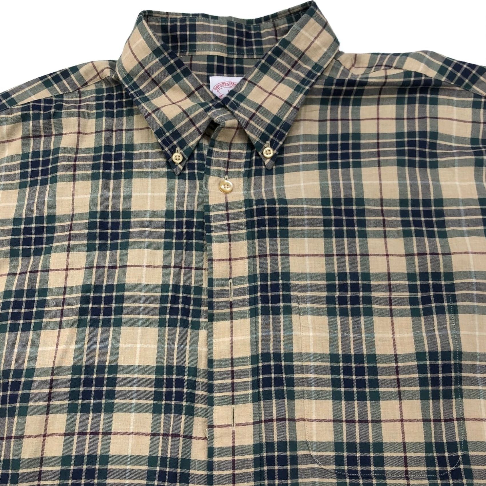 Brooks Brothers Brooks Brothers Madison 17.5/37 Brown Green MINT Check Plaid Casual Collar Shirt Size US XXL / EU 58 / 5 - 2 Thumbnail