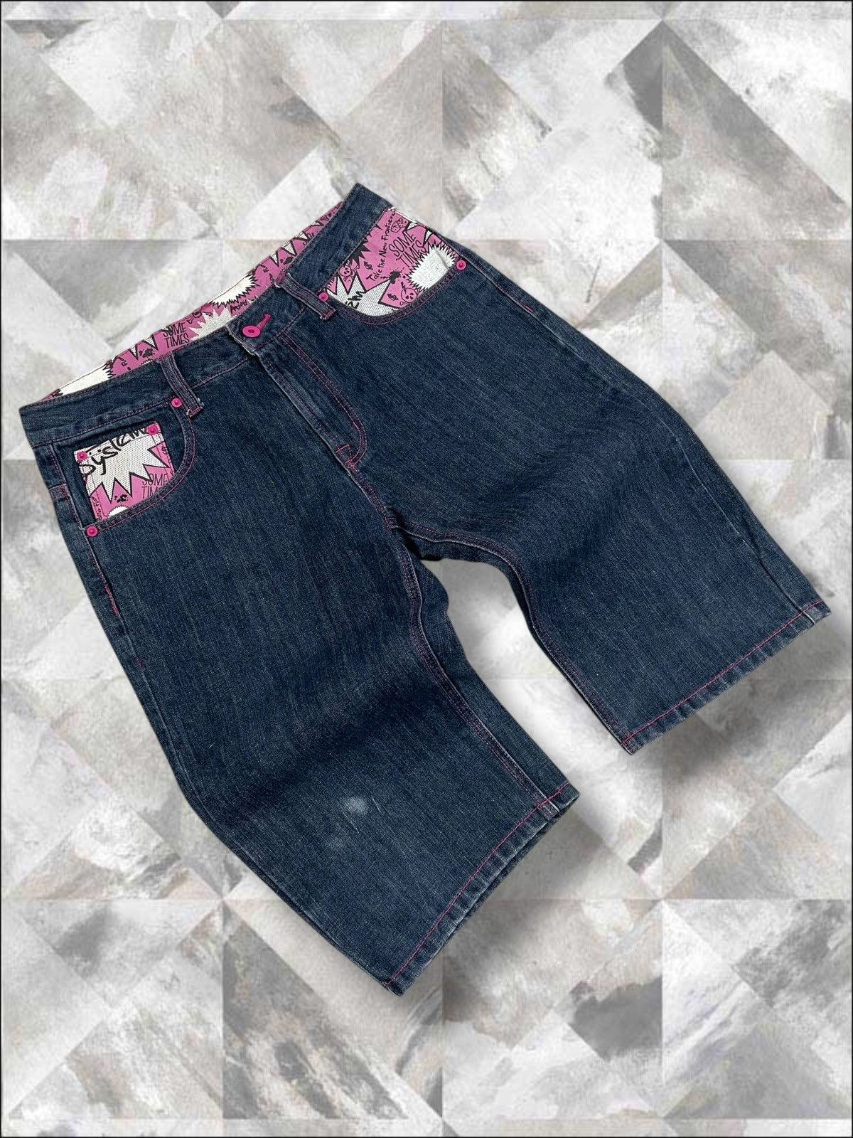 Hysteric Glamour Vintage 1990s Japan Designer Deugro Art Fancy Short Denim Size US 30 / EU 46 - 2 Thumbnail