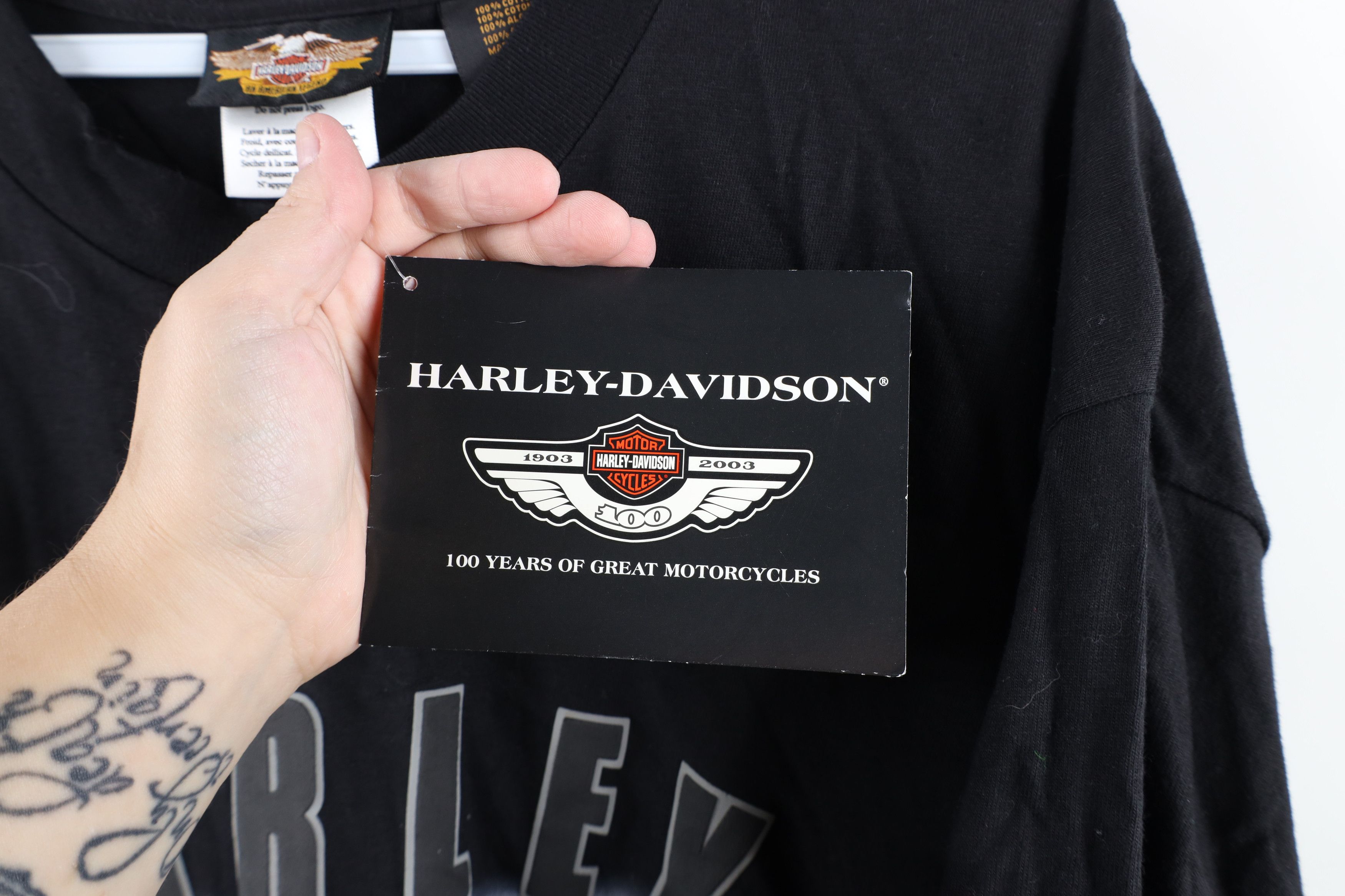 Harley Davidson NOS Y2K 2001 Harley Davidson 100 Year Anniversary T-Shirt Size US XL / EU 56 / 4 - 5 Thumbnail