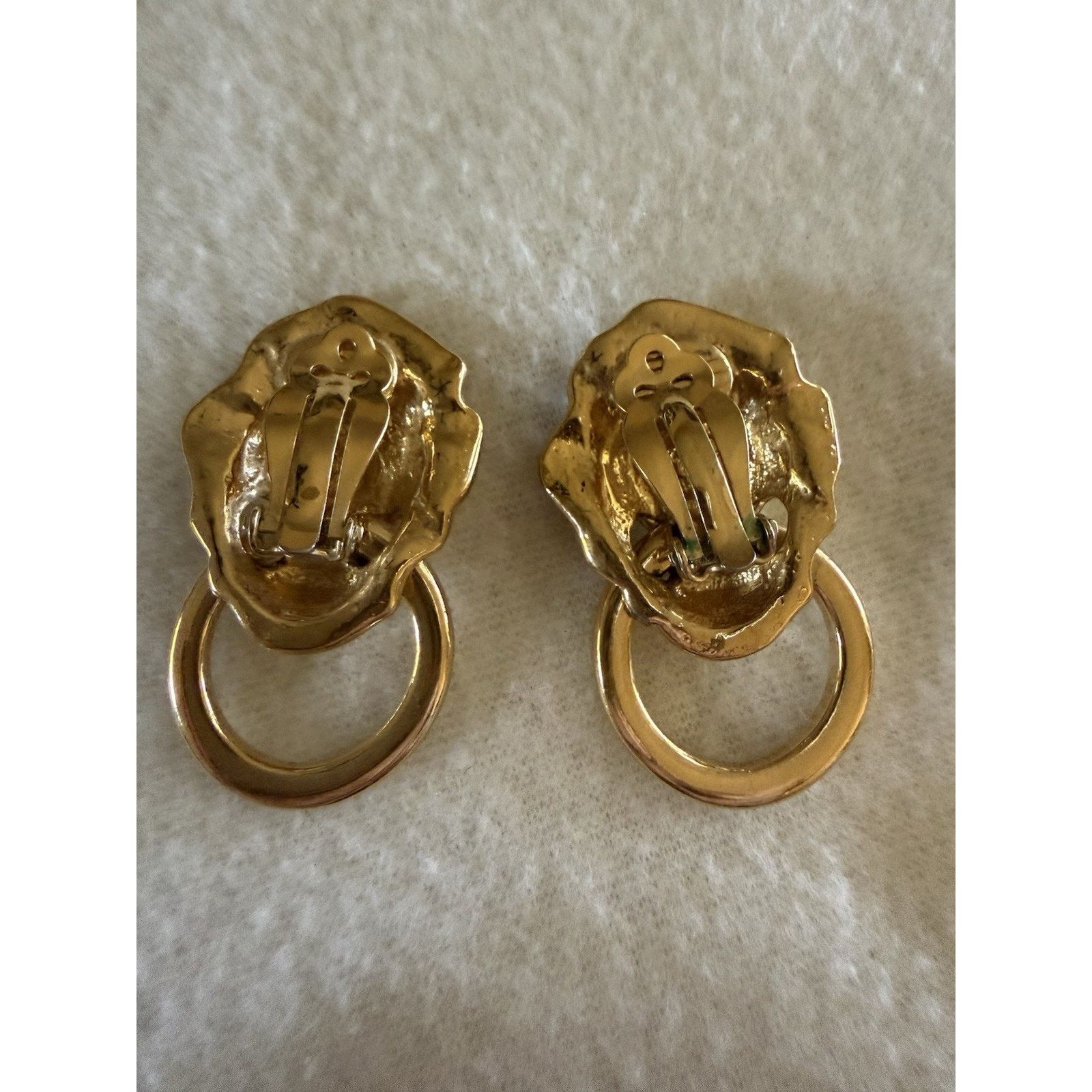 Kenneth Jay Lane Vintage KJL Kenneth J Lane Lion Earrings Rhinestone Avon Size ONE SIZE - 3 Thumbnail