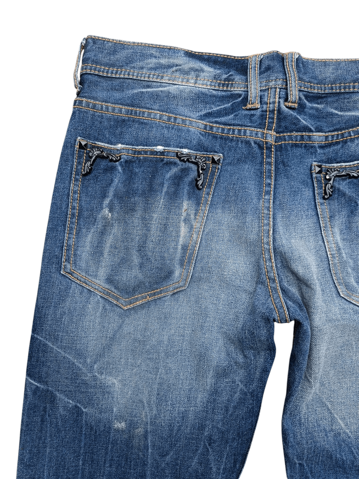 If Six Was Nine × Japanese Brand × Le Grande Bleu (L.G.B.) Vintage Japanese Brand Xfrm Stud Flared Rare Design Jeans Size US 35 - 7 Thumbnail