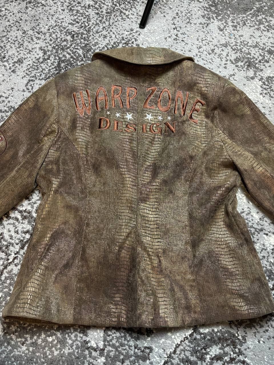Vintage Vintage Y2K Warp Zone Snake Skin Avantgarde Big Logo Blazer Size 40L - 7 Thumbnail