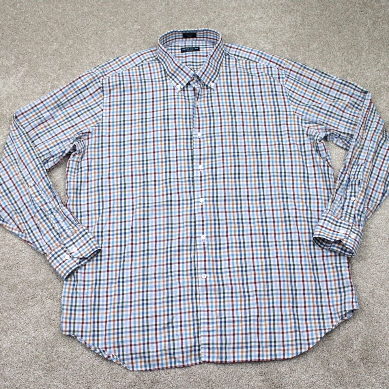 Peter Millar Peter Millar Collection Shirt Mens 2XL Blue Plaid Cotton L/S Button-Up | Button-Down Casual Formal Workwear Men 2XL XXL Regular Button-Up Shirt Size US XXL / EU 58 / 5 - 2 Thumbnail