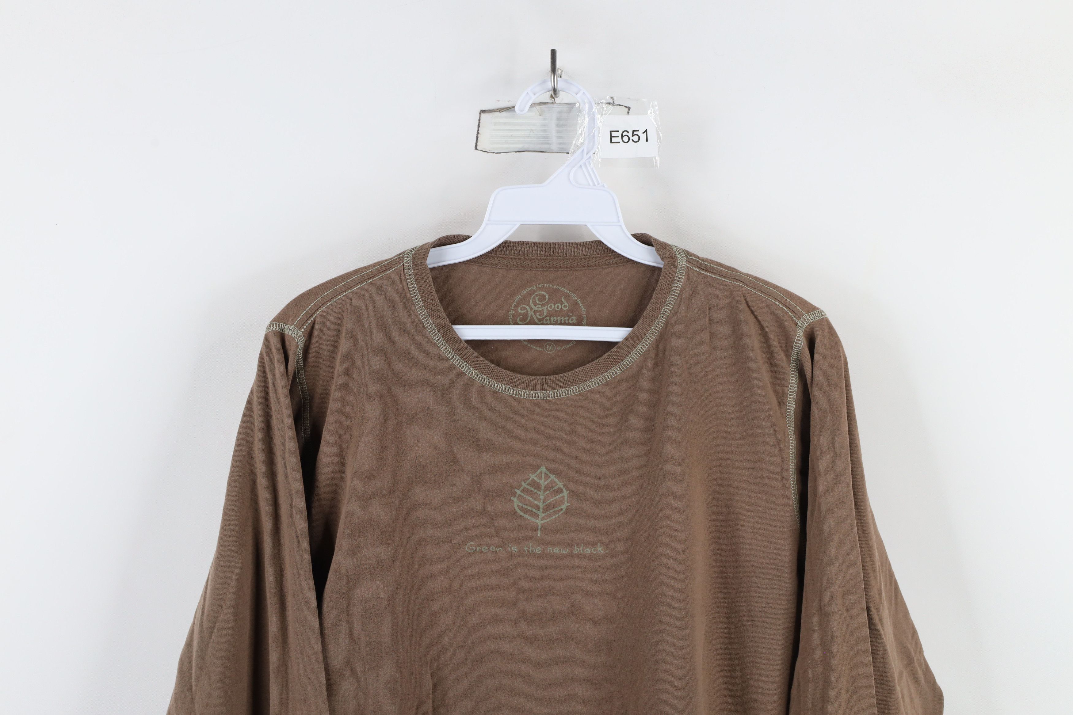 Life is Good × Vintage Good Karma Life Is Good Cotton Long Sleeve T-Shirt Brown Size M / US 6-8 / IT 42-44 - 2 Thumbnail