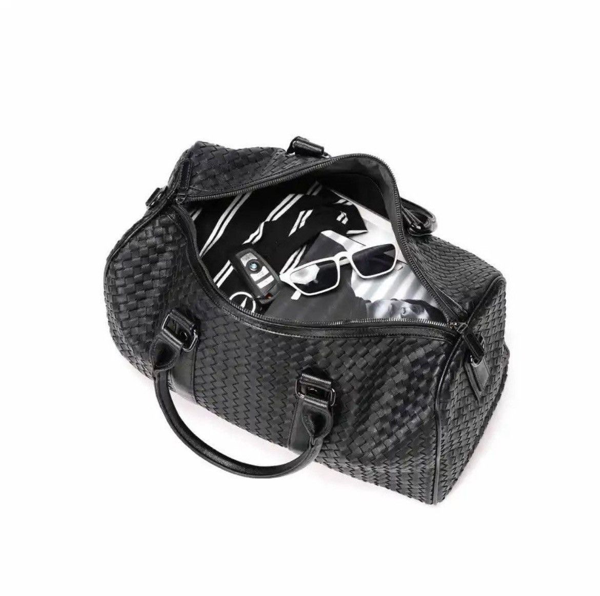 Japanese Brand × Vintage Outdoor retro woven travel duffle bag pu leather Size ONE SIZE - 5 Thumbnail