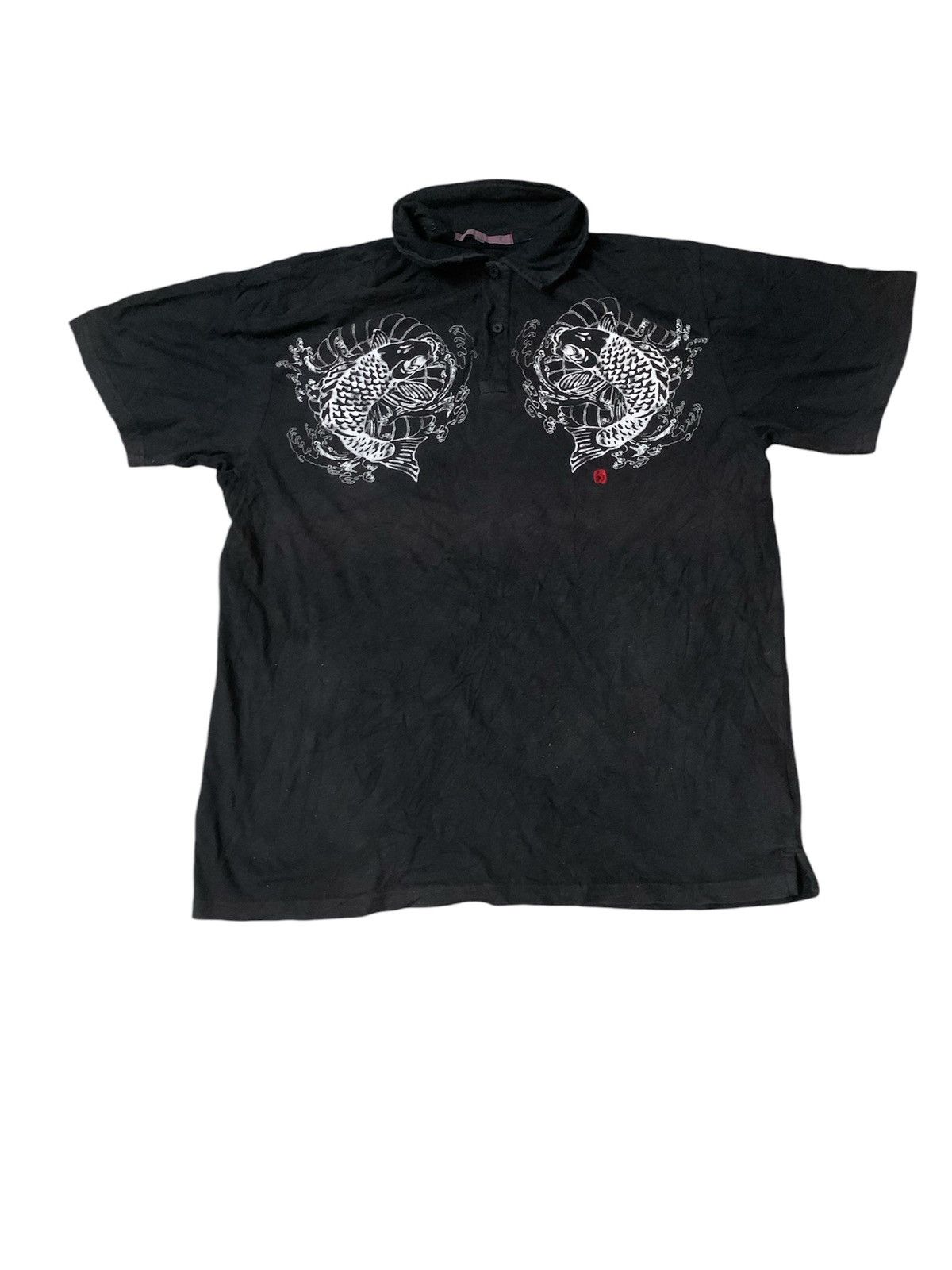 Art Comes First × Japanese Brand Sukajan Koi Fish Big Printed Polo Tee Size US XL / EU 56 / 4 - 1 Thumbnail