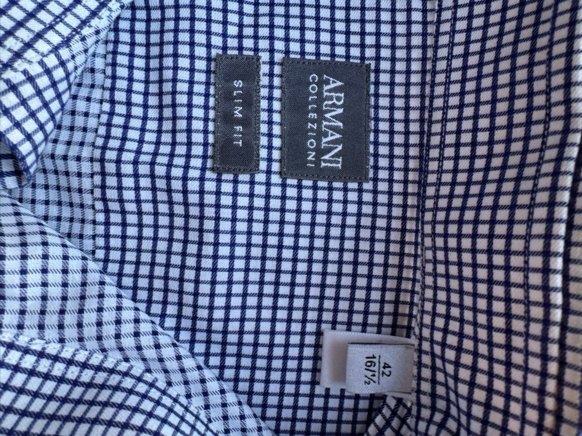 Armani Armani Collezioni Men’s Slim Fit Dress Shirt – Size 42 /16.5 Size US M / EU 48-50 / 2 - 8 Thumbnail