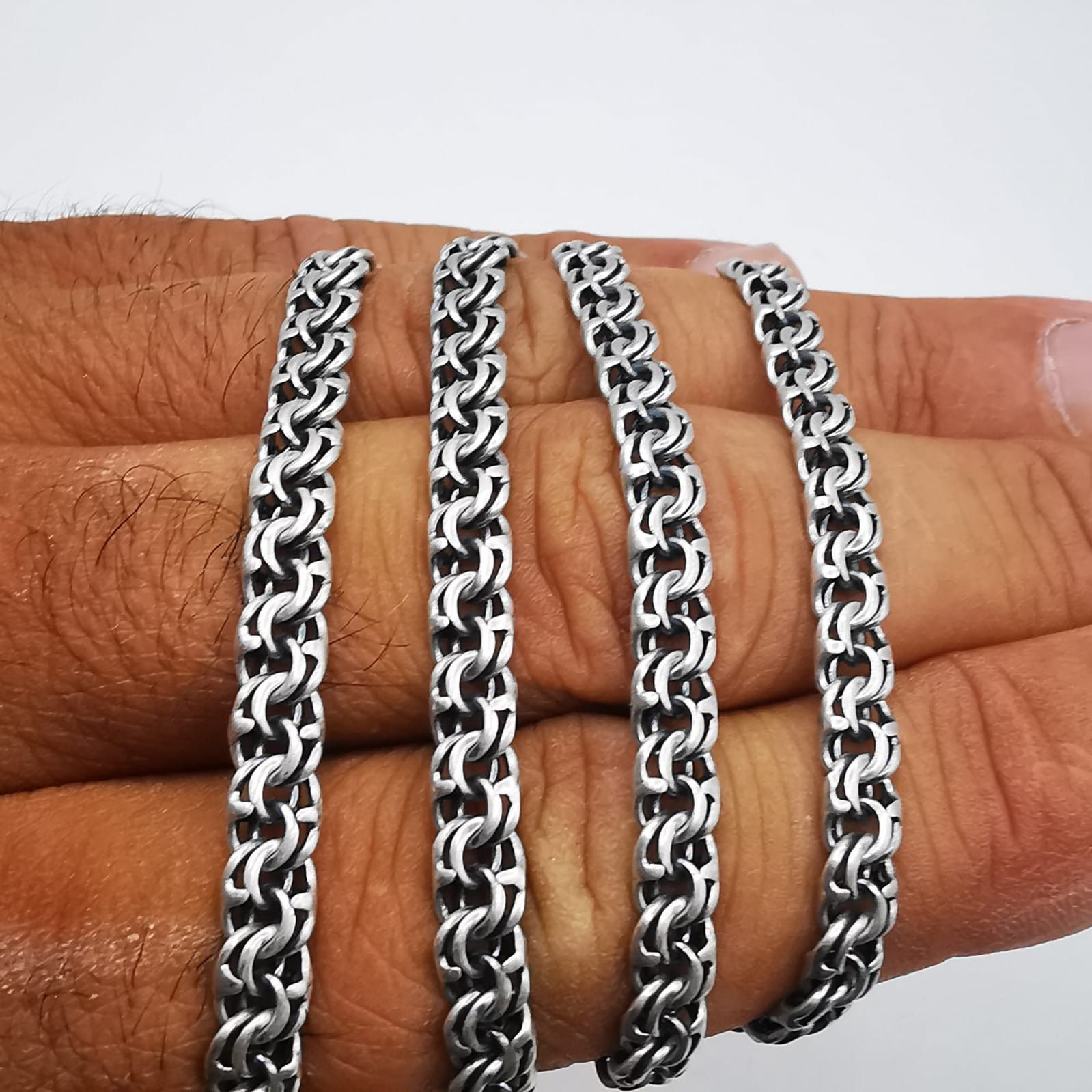 Sterling Silver Vintage Jewelry Chain, 925 Sterling Silver, Signed 28,28g Size ONE SIZE - 6 Thumbnail