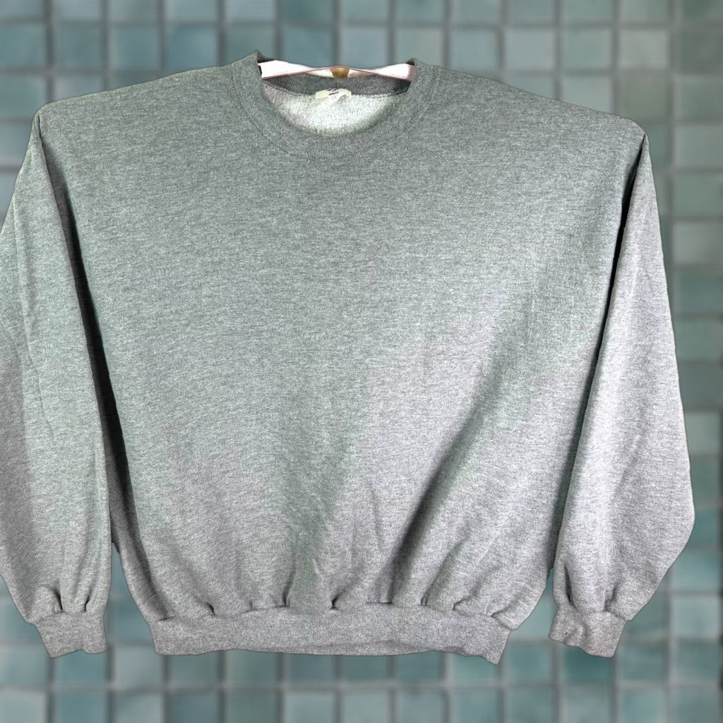 Jerzees JERZEES Nu Blend Pull-Over Sweatshirt Mens Size 2XL Gray Crew Neck Long Sleeve Embroidered Cotton Polyester Knit Sweatshirt Sports Beach Classic Size US XXL / EU 58 / 5 - 1 Thumbnail