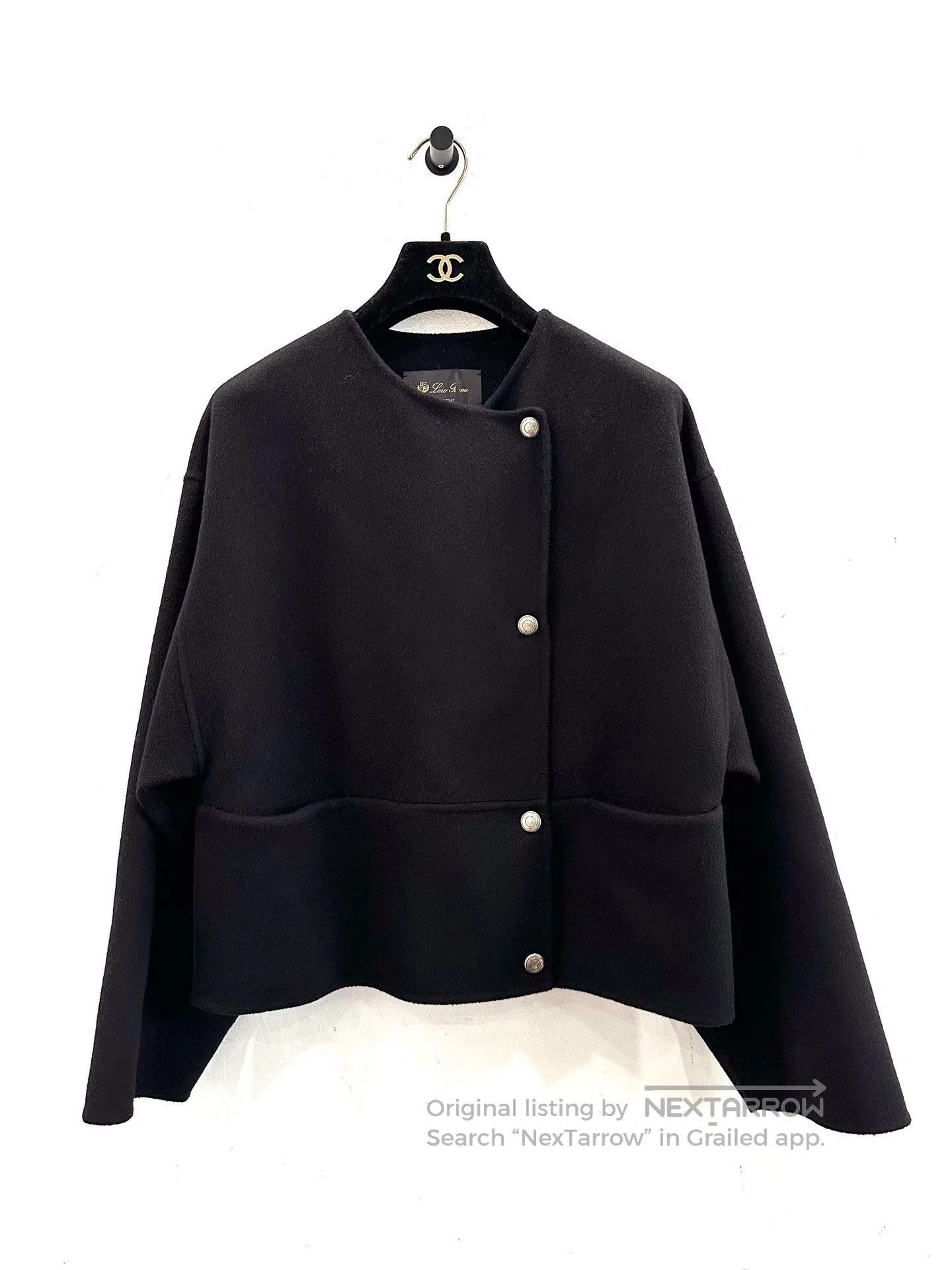 Loro Piana Loro Piana Black Asymmetric Cashmere Jacket. Size XXS / US 00 / IT 34 - 1 Thumbnail