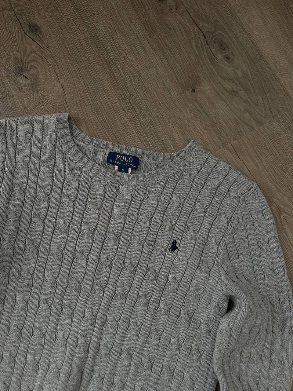 Polo Ralph Lauren × Vintage Vintage Polo Ralph Lauren Cable Knit Gray Sweater Size US S / EU 44-46 / 1 - 7 Thumbnail