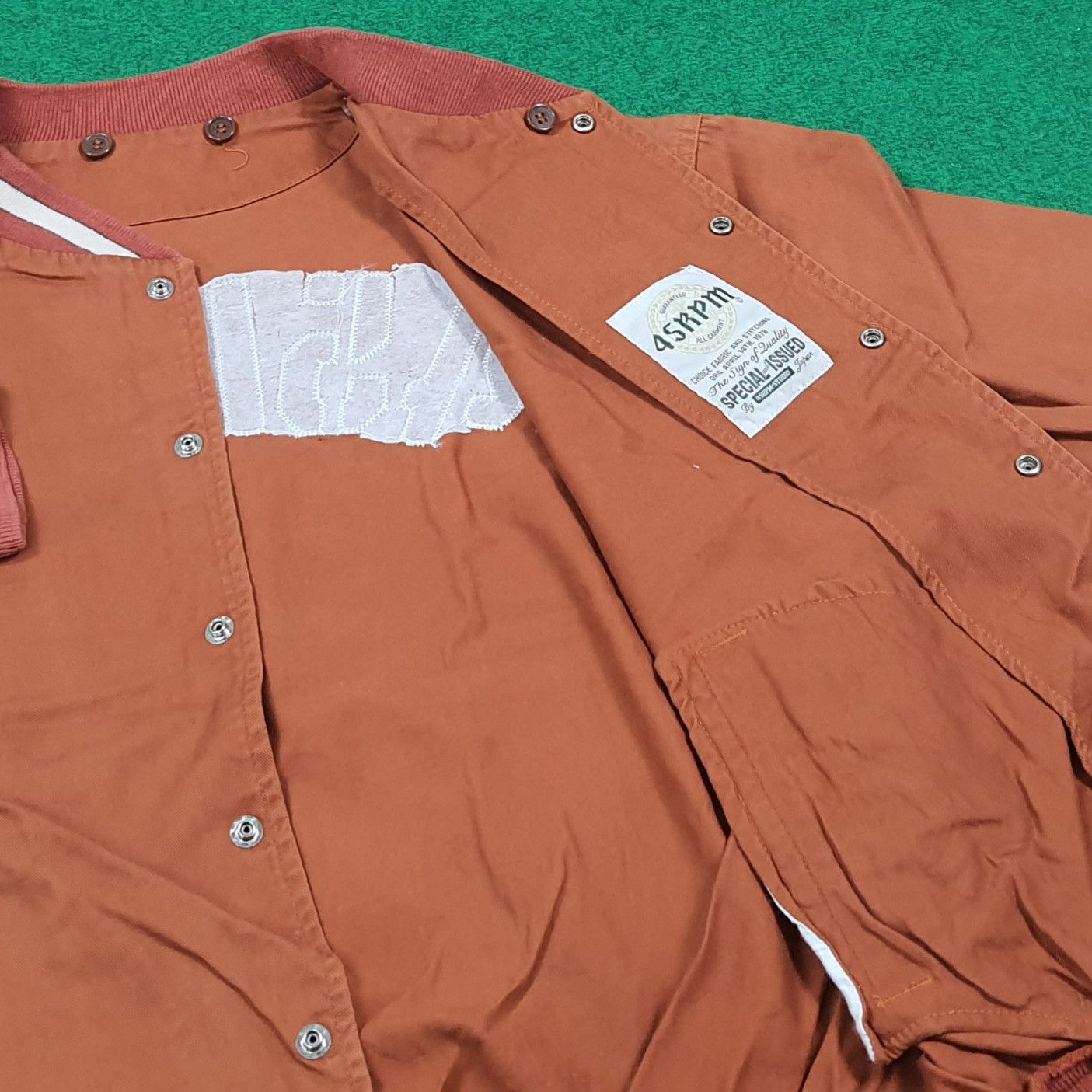 45rpm Vintage 45PRM Japan Varsity Orange Bomber Jacket C288N8 Size US L / EU 52-54 / 3 - 7 Thumbnail