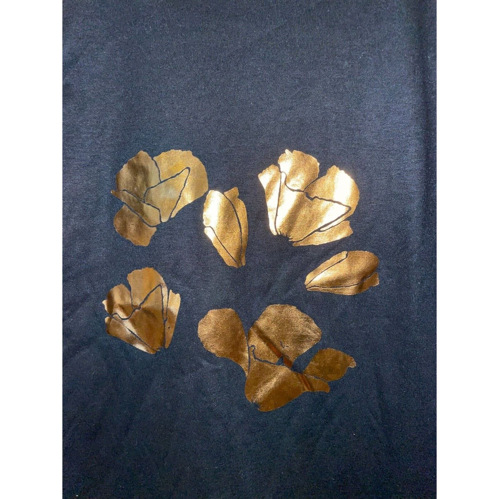Jerzees Vintage Flower Gold Rose Pedal Spring Graphic S Black Shirt Size US S / EU 44-46 / 1 - 3 Thumbnail