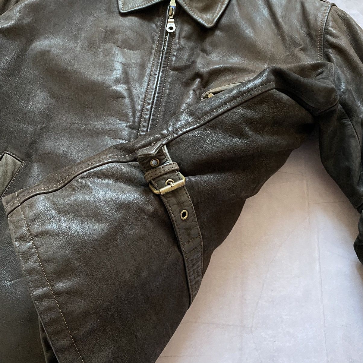 Leather Vintage 90s Genuine Rare Real Leather Jacket Brown Y2K Size US XL / EU 56 / 4 - 4 Thumbnail