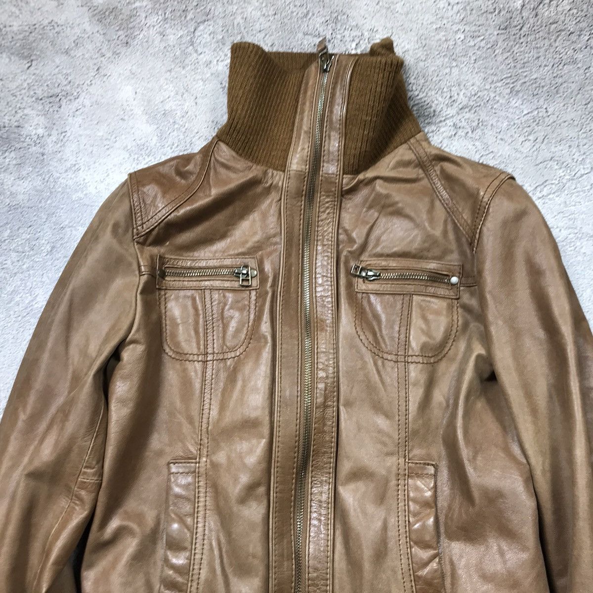 Japanese Brand VINTAGE Y2K LEATHER JACKET JAPAN CASUAL STREETWEAR 90s Size M / US 6-8 / IT 42-44 - 2 Thumbnail