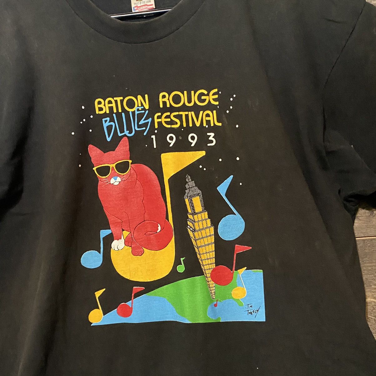 Fruit Of The Loom Vintage Jim Tweedy Red Cat Baton Rouge Blues Festival 1993XL Size US XL / EU 56 / 4 - 1 Thumbnail