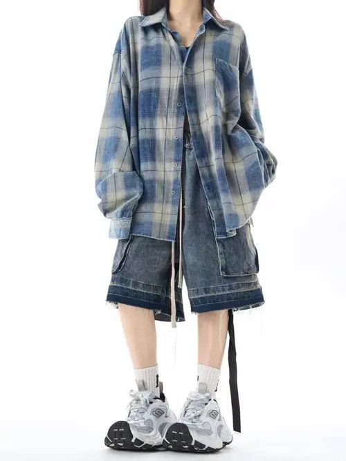 Japanese Brand Rumiko x Ruuko Light Blue High Street Loose Retro Shorts Size US 32 / EU 48 - 8 Thumbnail