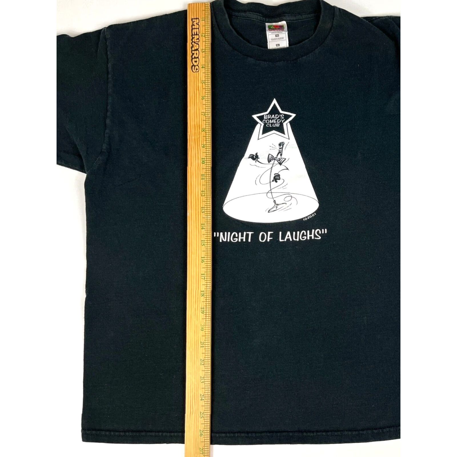 Fruit Of The Loom VINTAGE Men's Brad's Comedy Club Night of Laughs T-Shirt XL Black Cotton 100% Pre-Shrunk Fruit of the Loom" Size US XL / EU 56 / 4 - 7 Thumbnail