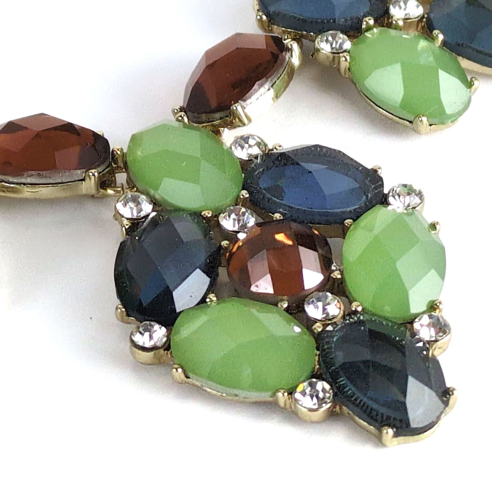 Vintage Napier 18" Statement Necklace Multi Gemstones Goldtone Chain Size ONE SIZE - 2 Thumbnail