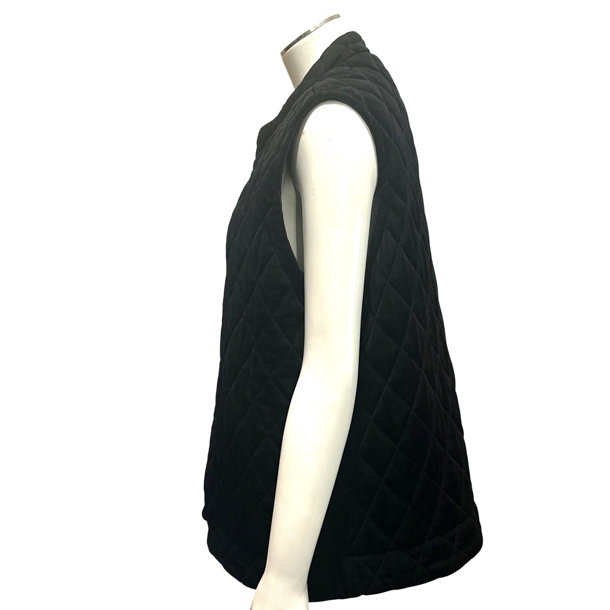 Chicos Chicos Travelers Size 3 Black Quilted Zip Front Vest Diamond Size L / US 10 / IT 46 - 3 Thumbnail