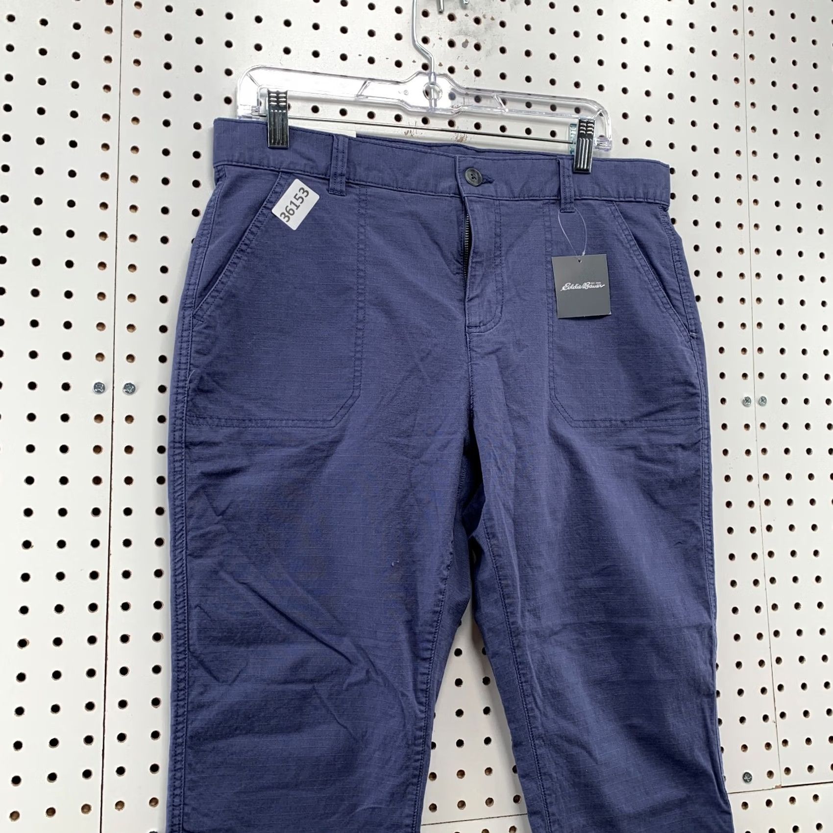 Eddie Bauer Eddie Bauer Rip Stop Ankle Pants Womens 10 Blue High Rise Straight 34x25 NWT Size 32" / US 10 / IT 46 - 3 Thumbnail