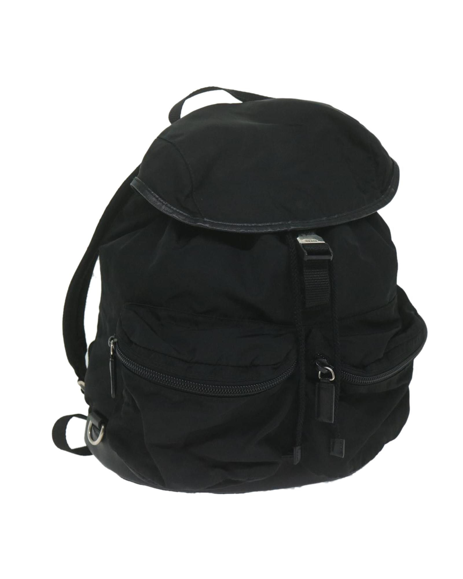 image of Prada Black Synthetic Backpack With Practical Elegance, Women's