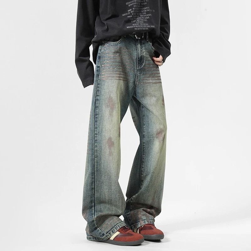 Jean × Vintage Splash-ink Glitter Powder Jeans Size US 32 / EU 48 - 2 Thumbnail