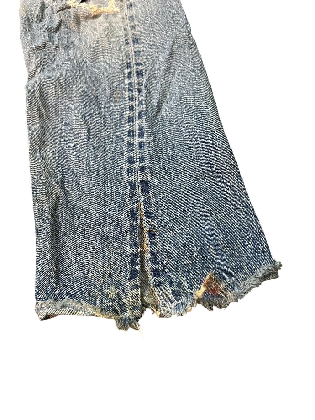 Levi's 70’s Distressed Thrashed Levis 501 Selvedge Rindem button#6 Size US 29 - 6 Thumbnail