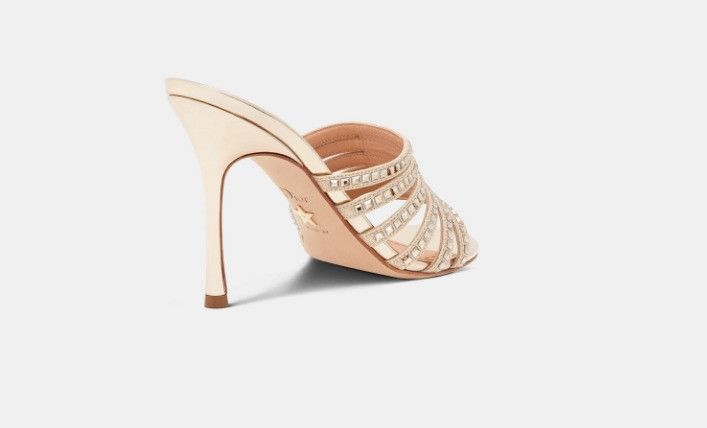 Dior o1w1db11024 Gem Heeled Slides in Gold Size US 6 / IT 36 - 3 Thumbnail